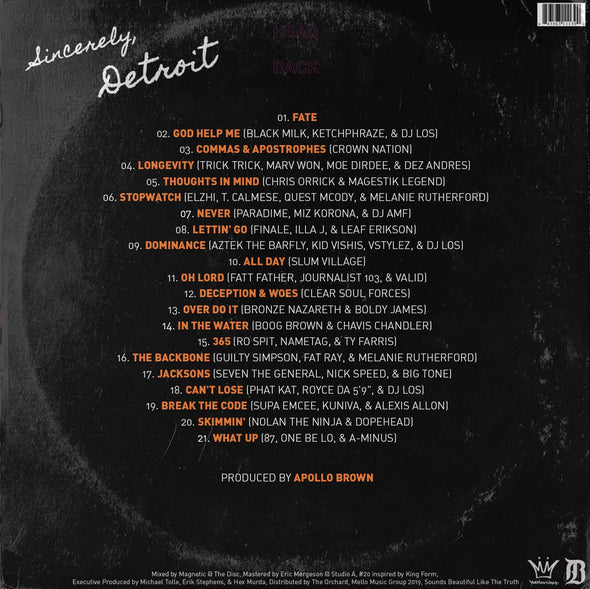 Apollo Brown - Sincerely, Detroit (CD)