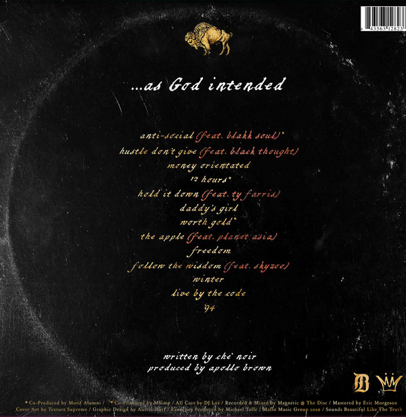 Apollo Brown & Che' Noir - As God Intended (LP)